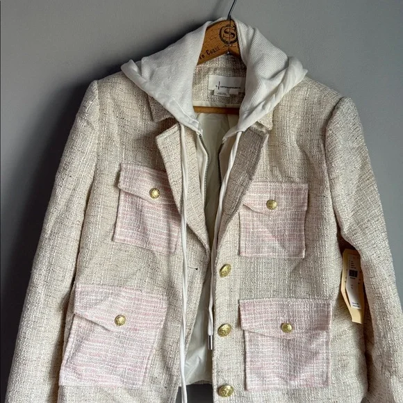 NEW By Anthropologie Tweed Patch Pocket Dickie Jacket Small - Picture 5 of 12